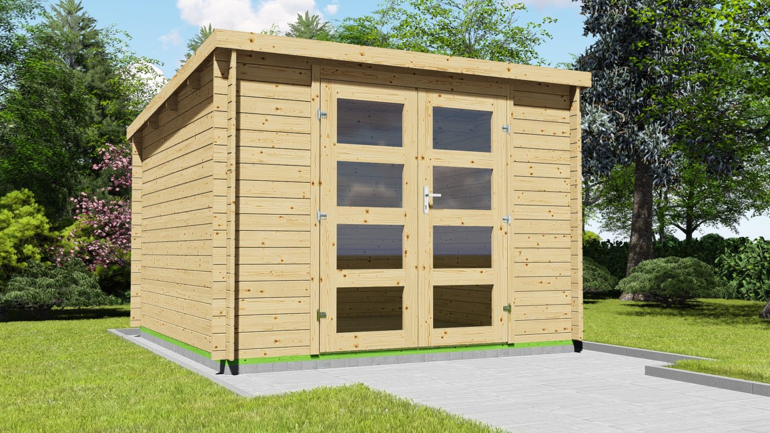 Gartenhaus Flachdach 28 mm NWH Harz 28235 - Gartenzauber GmbH