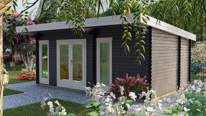 Gartenhaus 3Raum mit Flachdach 40 mm NWH Dorsten 40212 Gartenzauber GmbH