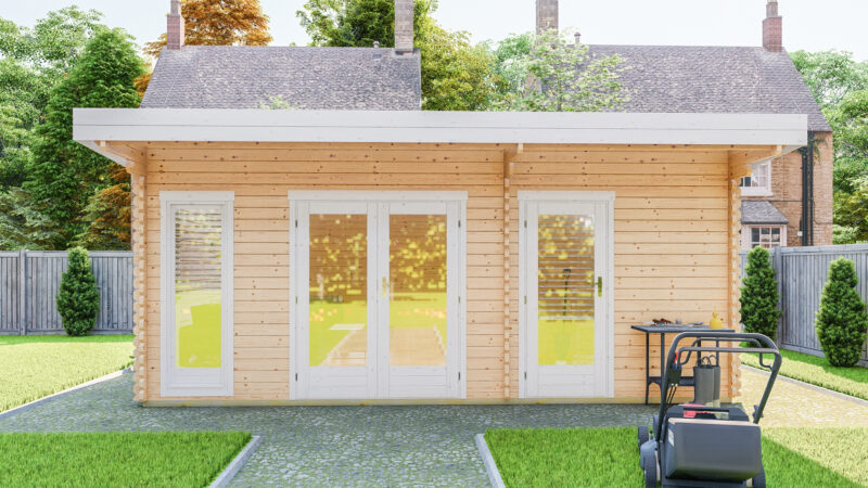 Gartenhaus 3Raum mit Flachdach 40 mm NWH Koblenz 40214 Gartenzauber GmbH